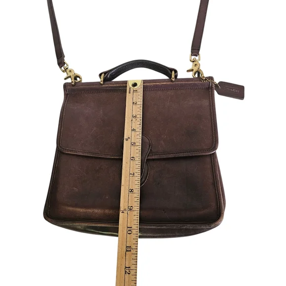 Vintage Coach Women's Willis Full Grain Leather Shoulder Bag J8U-9927 Brown READ - Picture 5 of 16